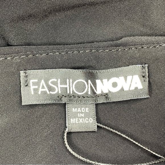 Fashion Nova NWT My Man and Me Ruched Mini Dress One Shoulders Black Size M - Picture 12 of 15